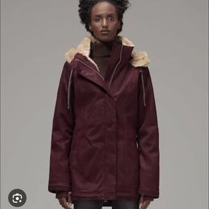 Hemp Hoodlamb Hempworks | The Classic Winter Coat Hood Burgundy Small Vegan